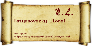 Matyasovszky Lionel névjegykártya